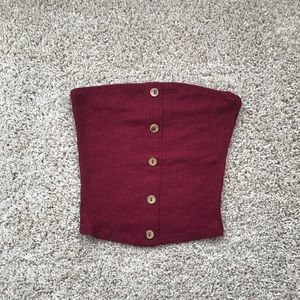 faux button up tube top
